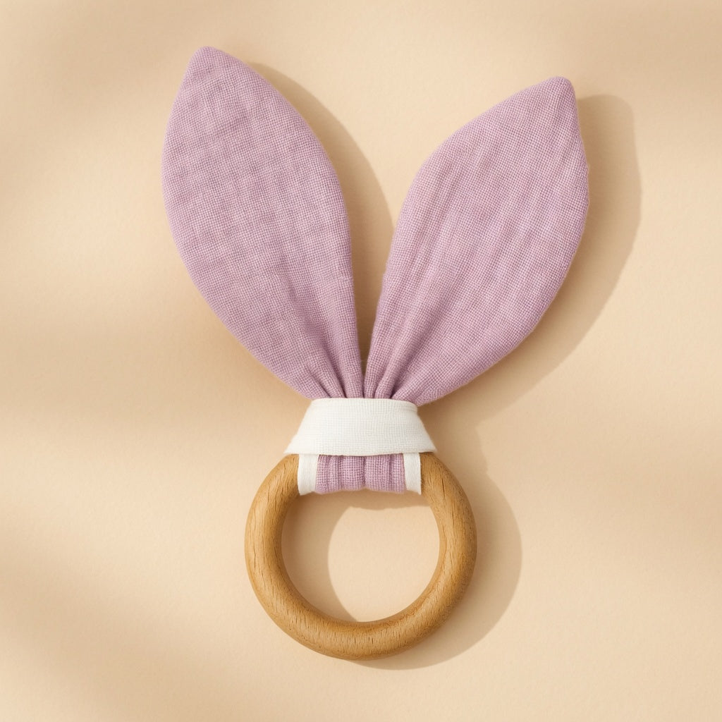 Anneau de dentition PAPATE en coton bio - Rose