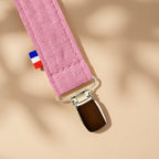 Attache tétine PAPATE en coton Bio - Rose