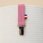 Attache tétine PAPATE en coton Bio - Rose