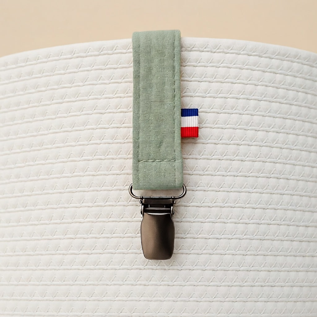 Attache tétine PAPATE en coton Bio - Vert