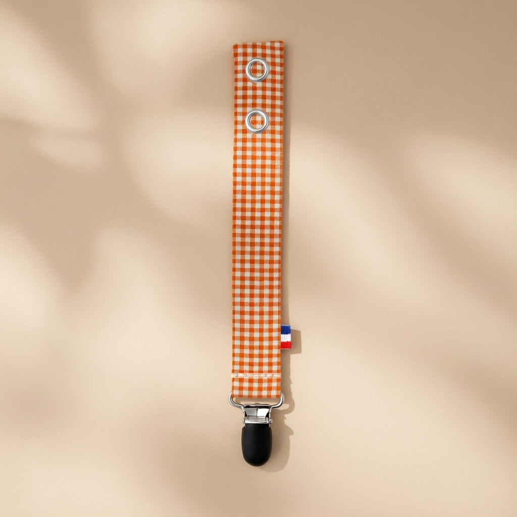 Attache tétine PAPATE en coton Bio - Vichy