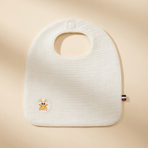 Bavoir PAPATE en Coton Bio Blanc