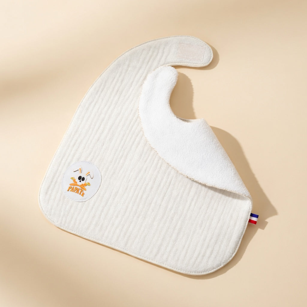Bavoir PAPATE en Coton Bio Blanc