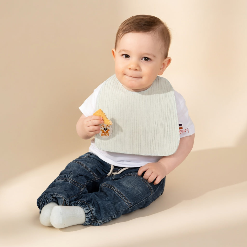 Bavoir PAPATE en Coton Bio Blanc