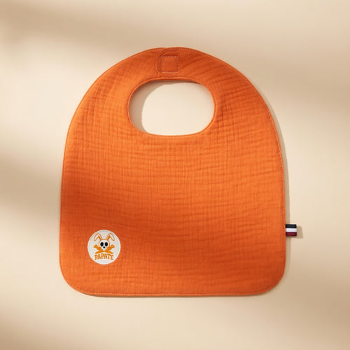Bavoir PAPATE en Coton Bio Fraise