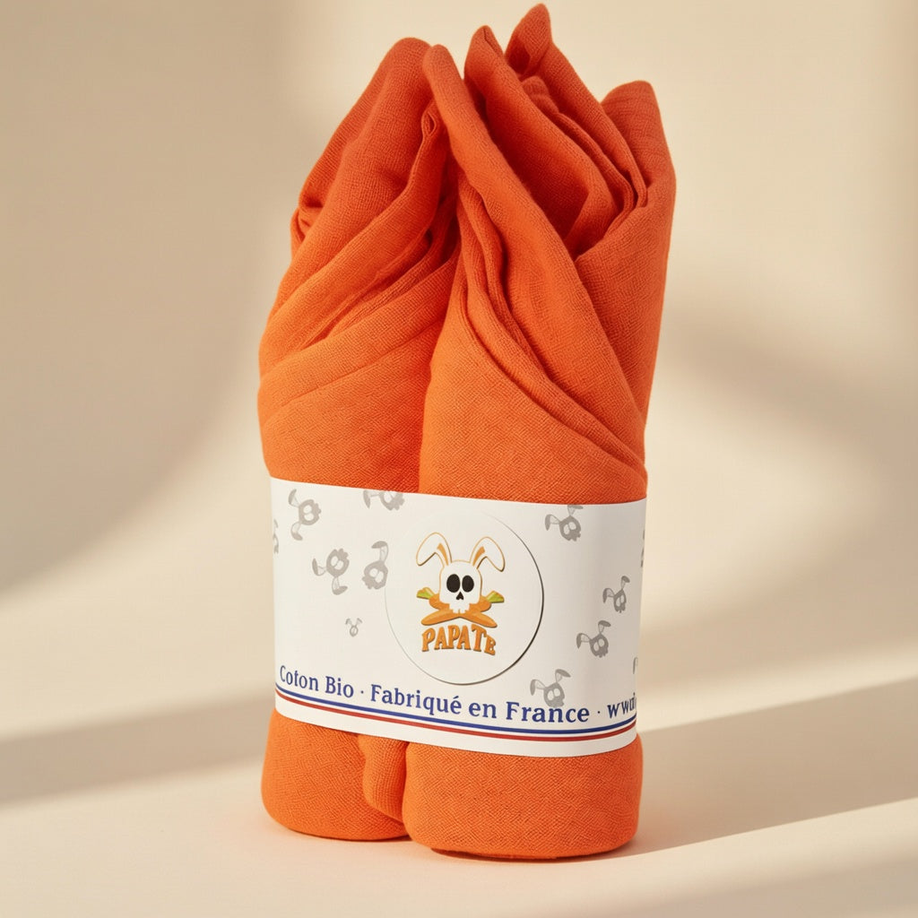 Langes PAPATE en Coton Bio Fraise