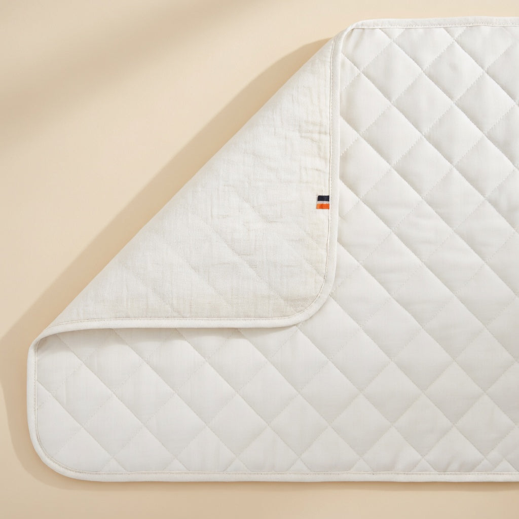 Tapis à langer PAPATE en coton bio - Blanc