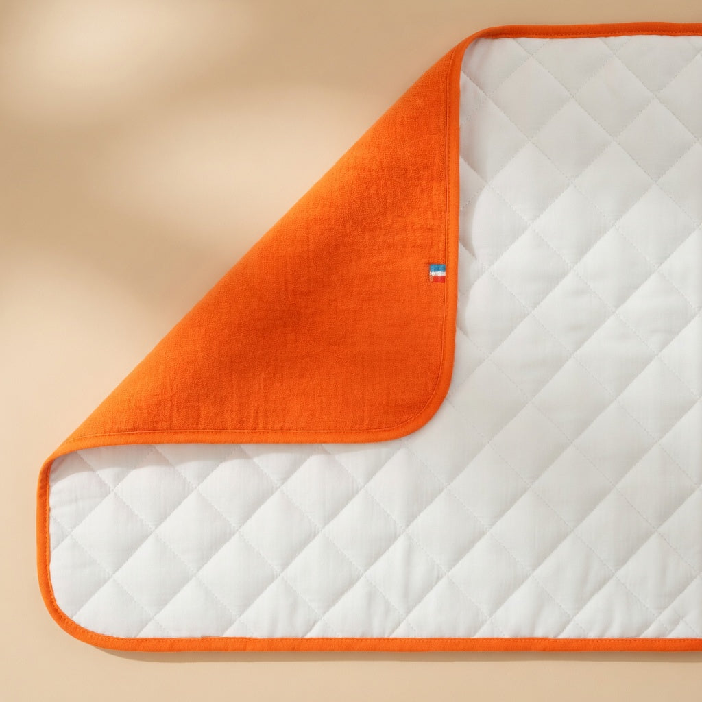Tapis à langer PAPATE en coton bio - Fraise
