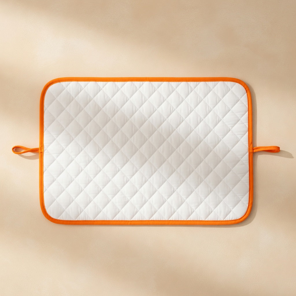 Tapis à langer PAPATE en coton bio - Fraise