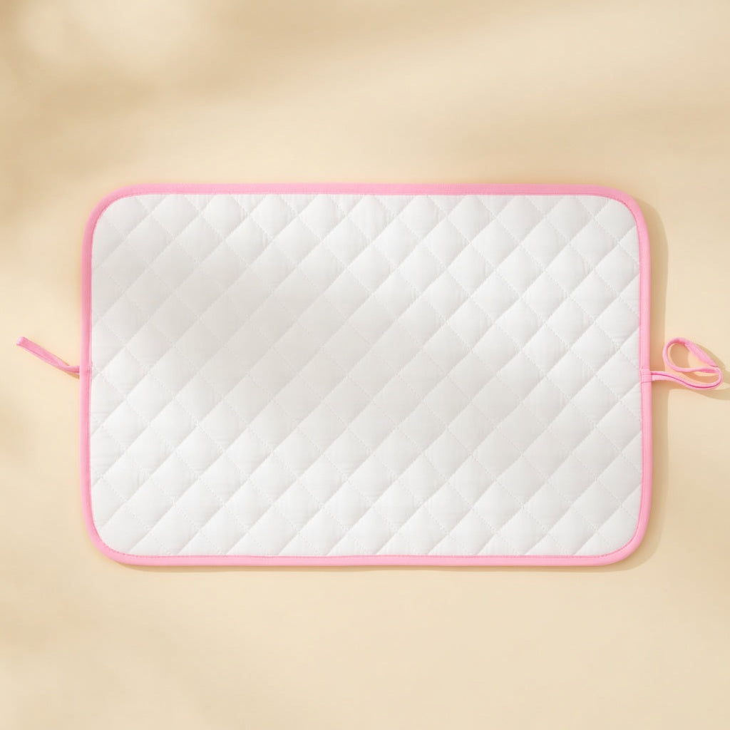 Tapis à langer PAPATE en coton bio - Rose