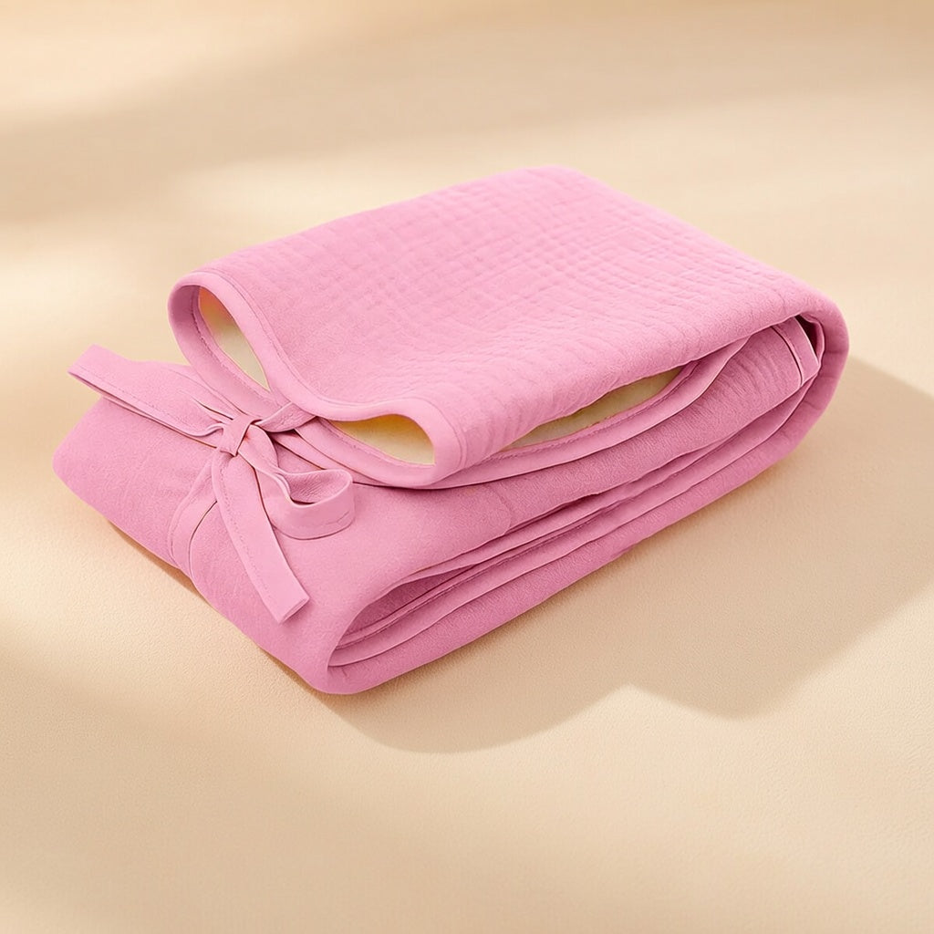 Tapis à langer PAPATE en coton bio - Rose