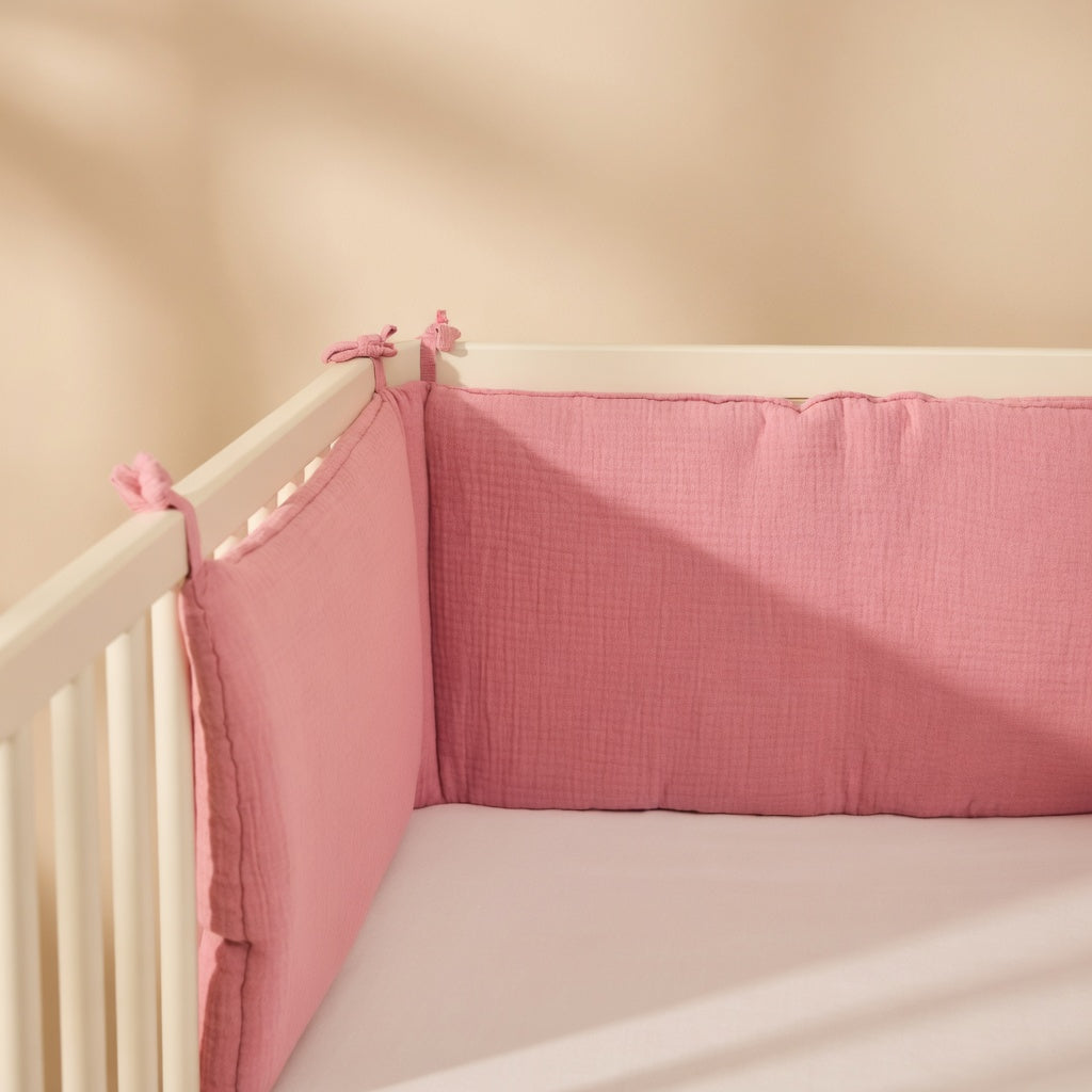 Tour de lit PAPATE en coton bio - Rose