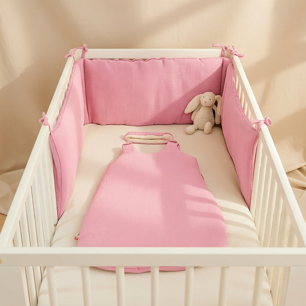 Tour de lit PAPATE en coton bio - Rose