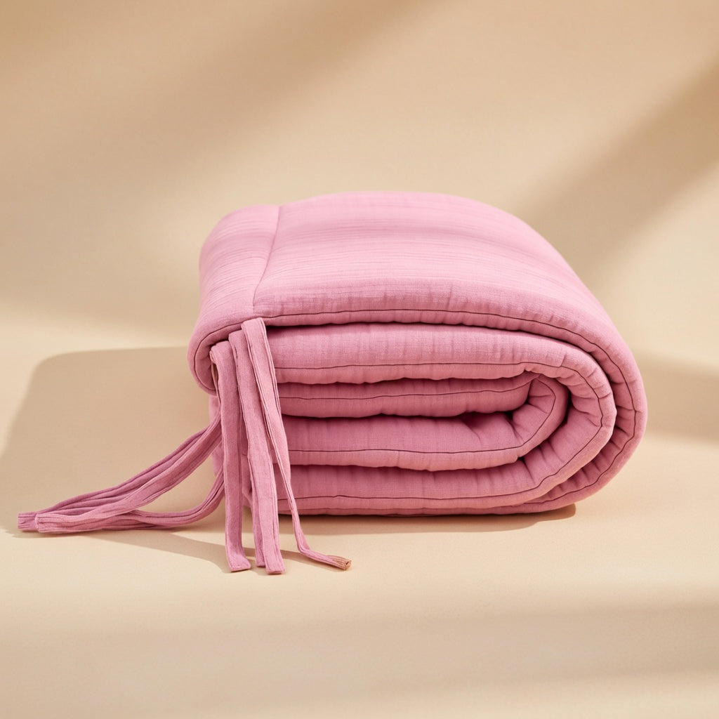 Tour de lit PAPATE en coton bio - Rose