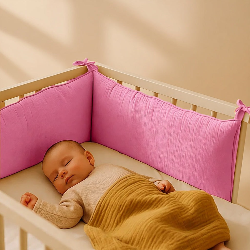 Tour de lit PAPATE en coton bio - Rose
