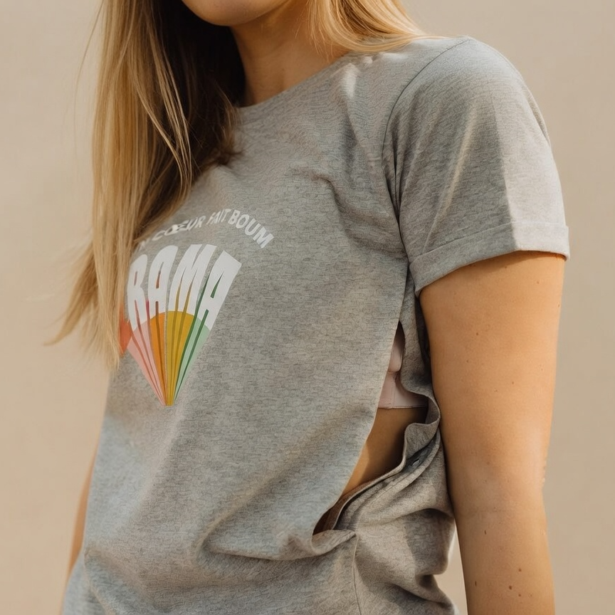 T-Shirt d'allaitement Mon Coeur Fait Boum