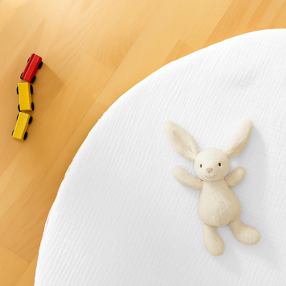Tapis d'éveil PAPATE en coton bio Havane - Blanc